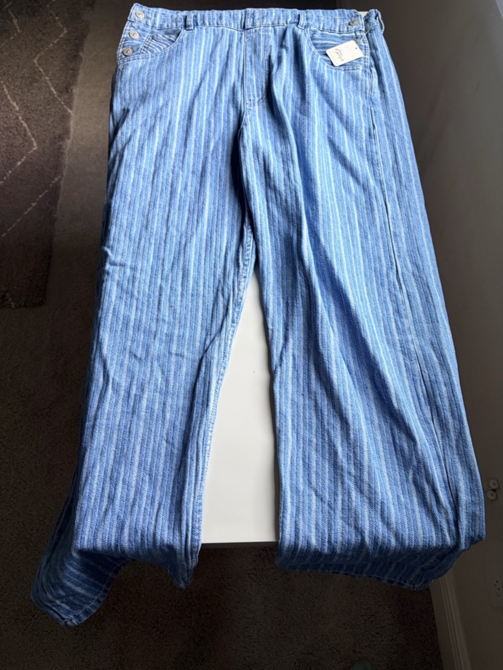 We The Free - Ziggy Stripe Denim Overalls - Picture 4 of 8